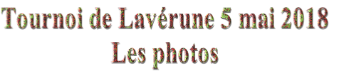 Tournoi de Lavérune 5 mai 2018
Les photos 
